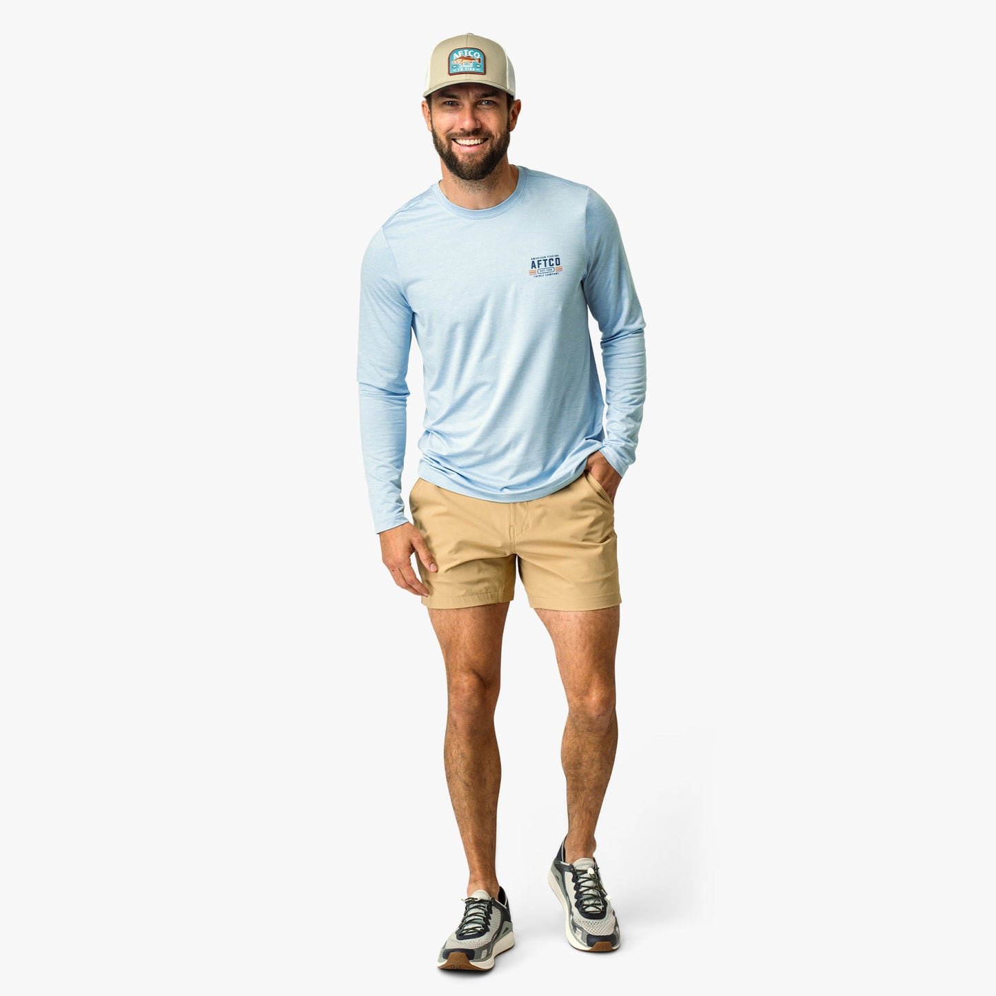 Mens License Plate Long Sleeve Sun Protection Shirt - AFTCO