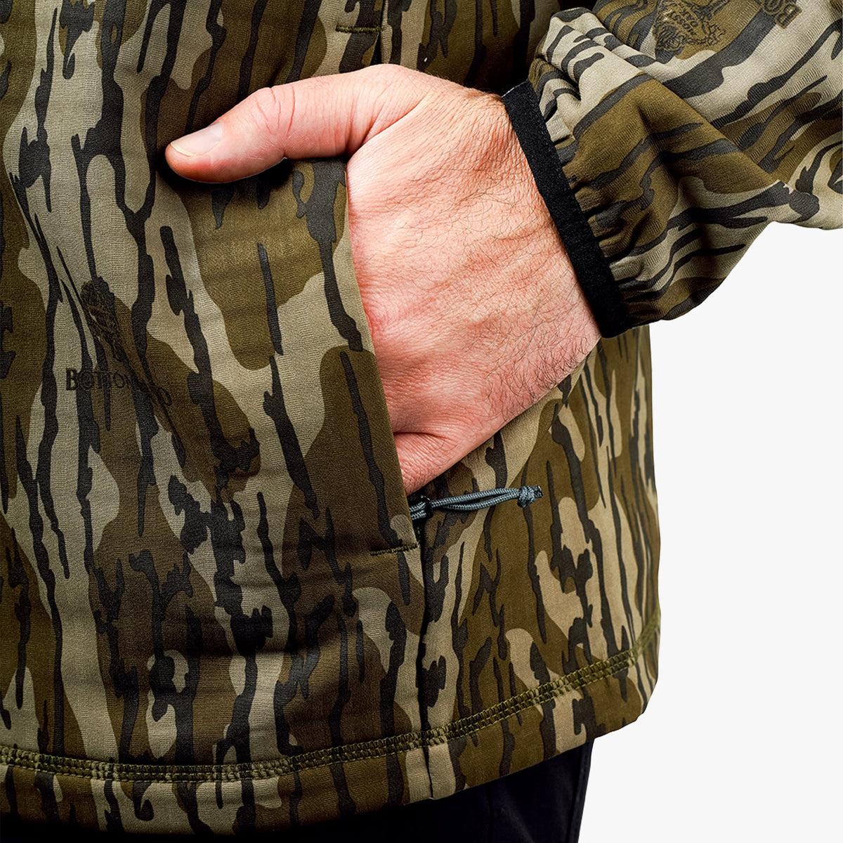 Mens ArmourLoft Mossy Oak Full Zip Fishing Hoodie - AFTCO