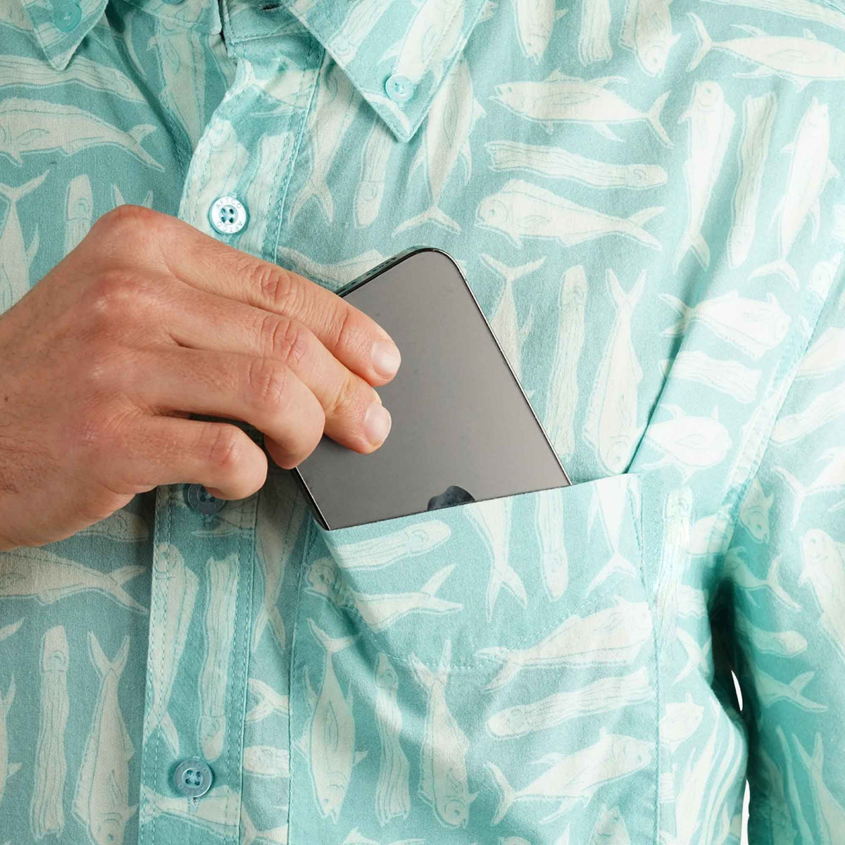 Mens Boatbar SS Button Down Fishing Shirt - AFTCO