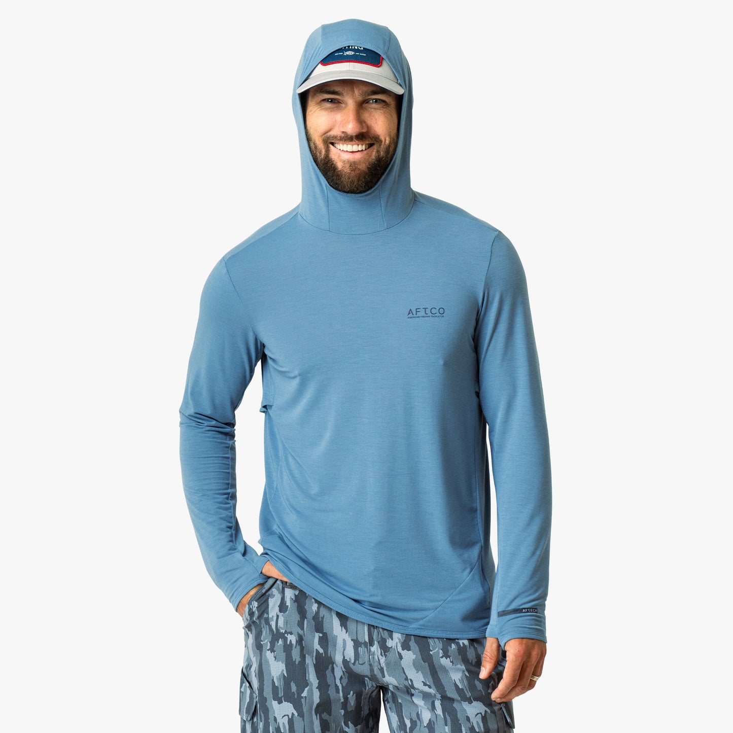 Mens Tailwind Long Sleeve Hooded Sun Protection Shirt - AFTCO