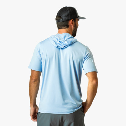 Mens Samurai Short Sleeve Hooded Sun Protection Shirt - AFTCO