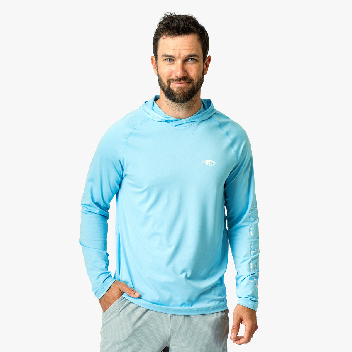 Mens Samurai Long Sleeve Sun Protection Hoodie - AFTCO