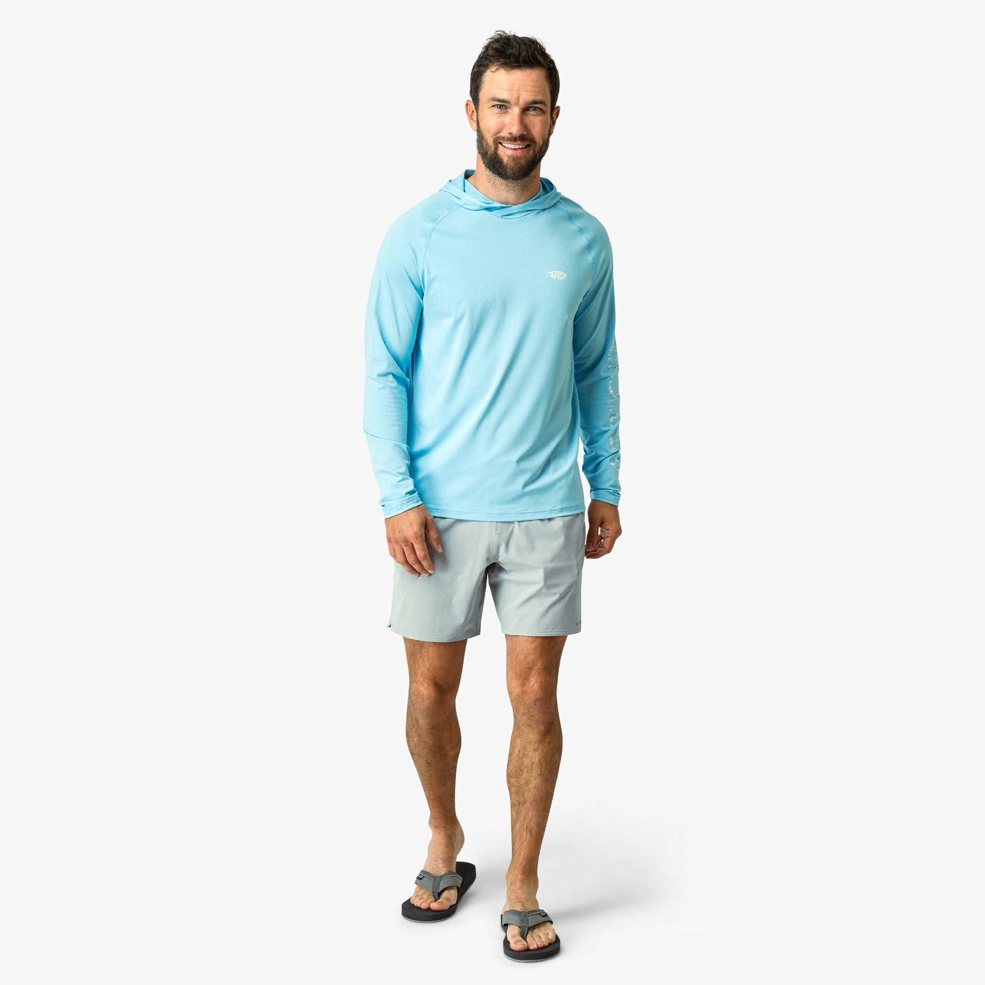 Mens Samurai Long Sleeve Sun Protection Hoodie - AFTCO