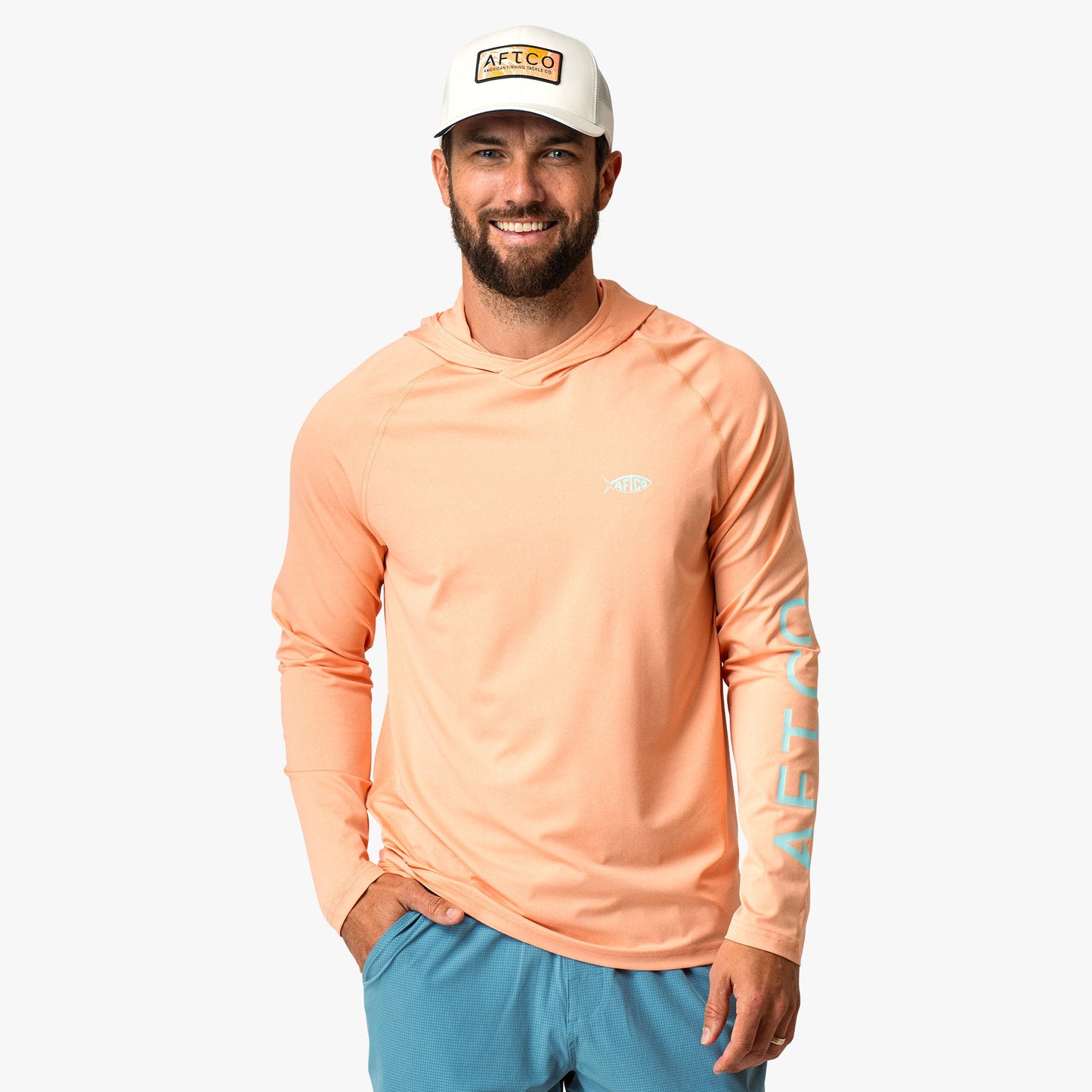 Mens Samurai Long Sleeve Sun Protection Hoodie - AFTCO