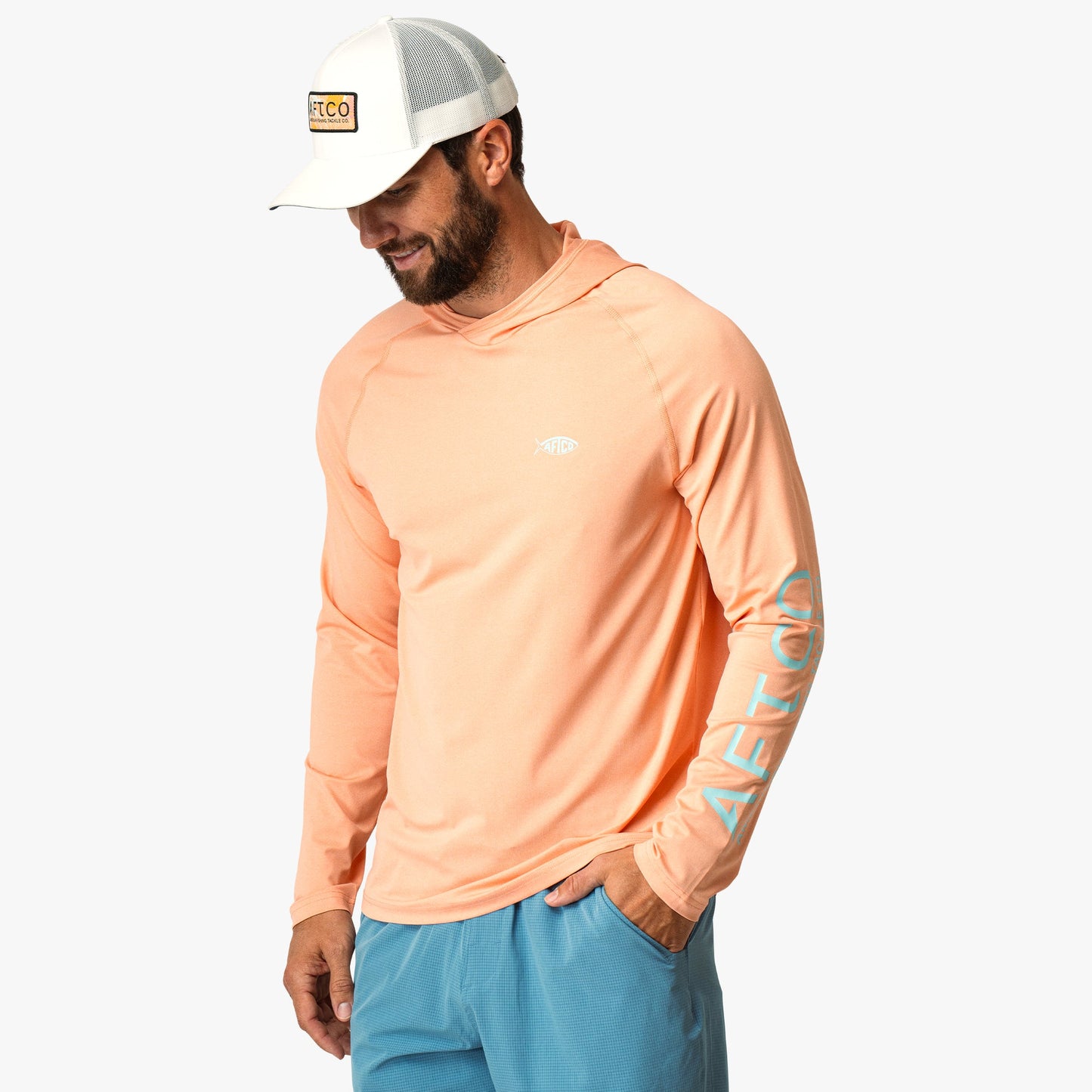 Mens Samurai Long Sleeve Sun Protection Hoodie - AFTCO