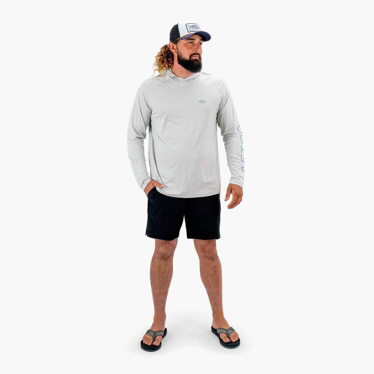 Mens Samurai Long Sleeve Sun Protection Hoodie - AFTCO