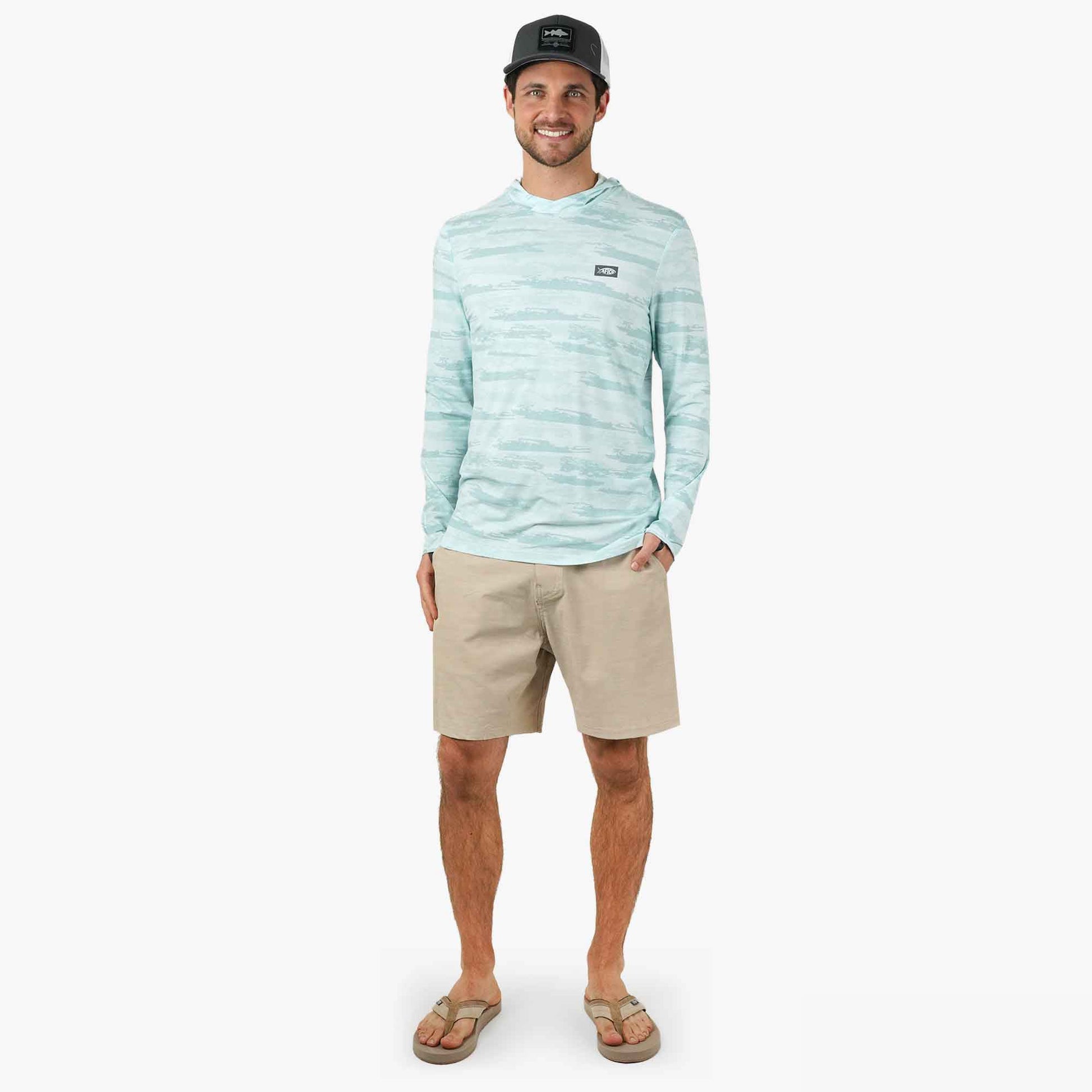 Mens Ocean Bound Hooded Performance Shirt - AFTCO