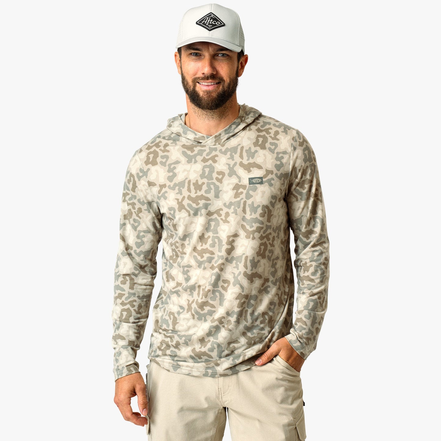 Mens Ocean Bound Hooded Performance Shirt - AFTCO