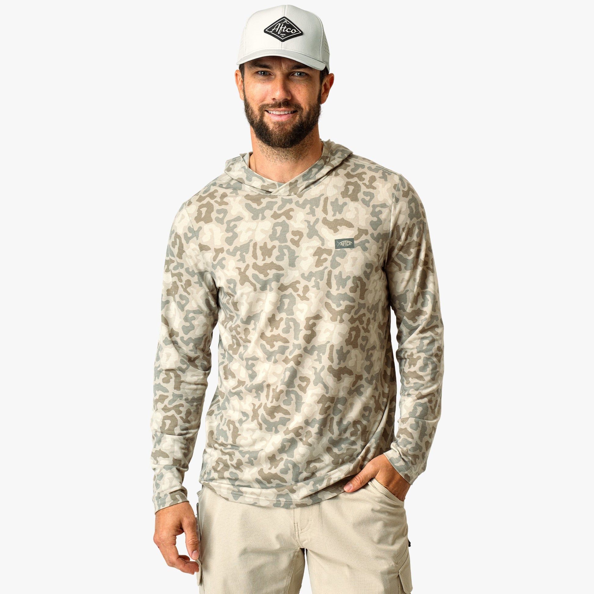 Mens Ocean Bound Hooded Performance Shirt - AFTCO
