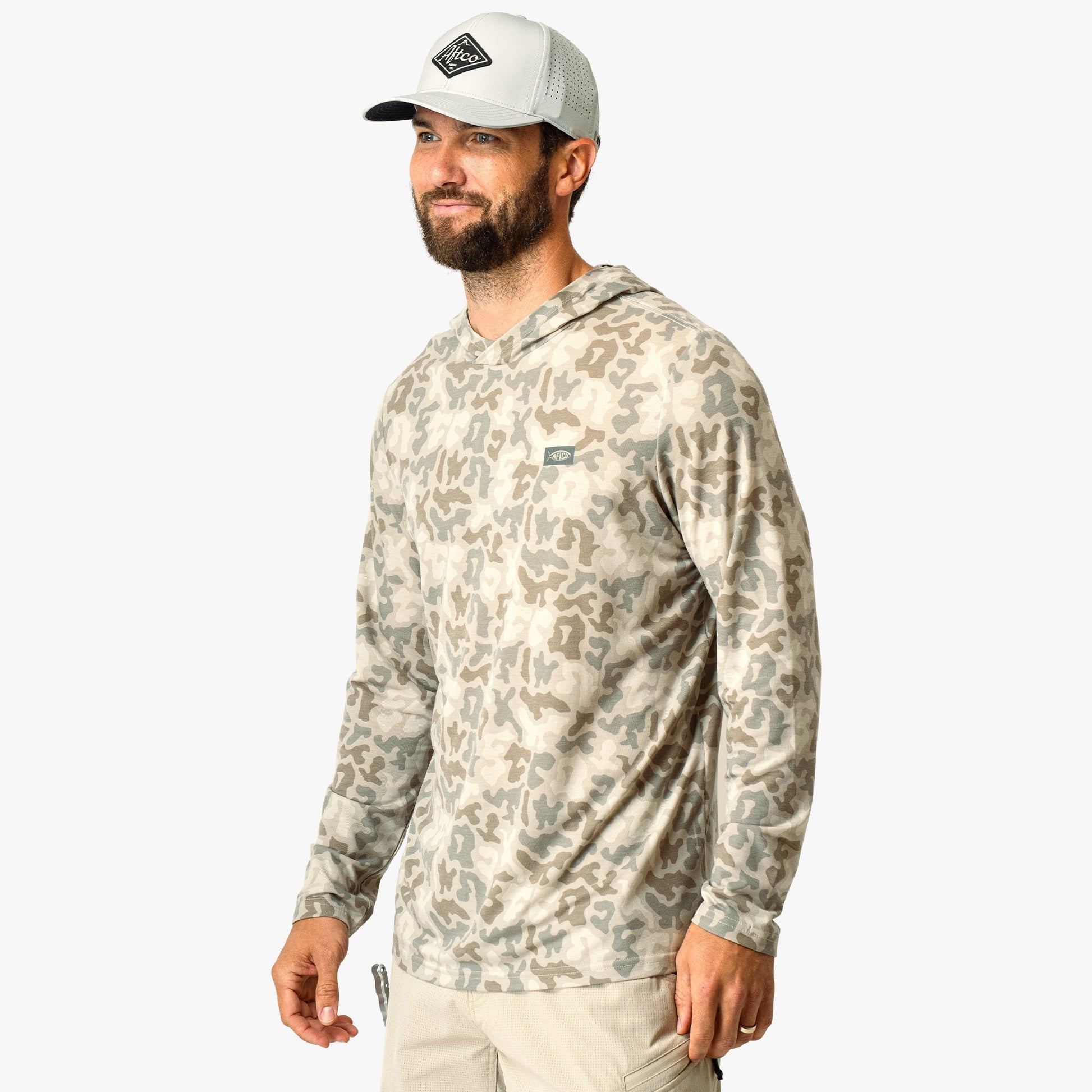 Mens Ocean Bound Hooded Performance Shirt - AFTCO