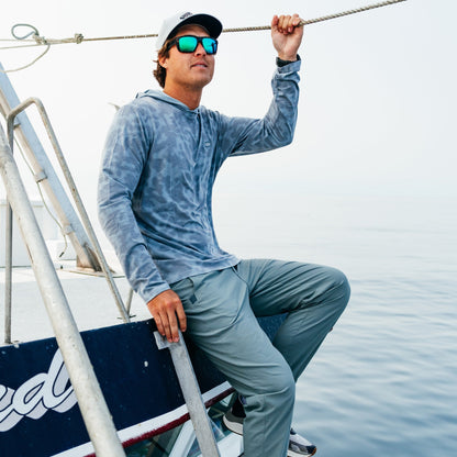 Mens Ocean Bound Hooded Performance Shirt - AFTCO