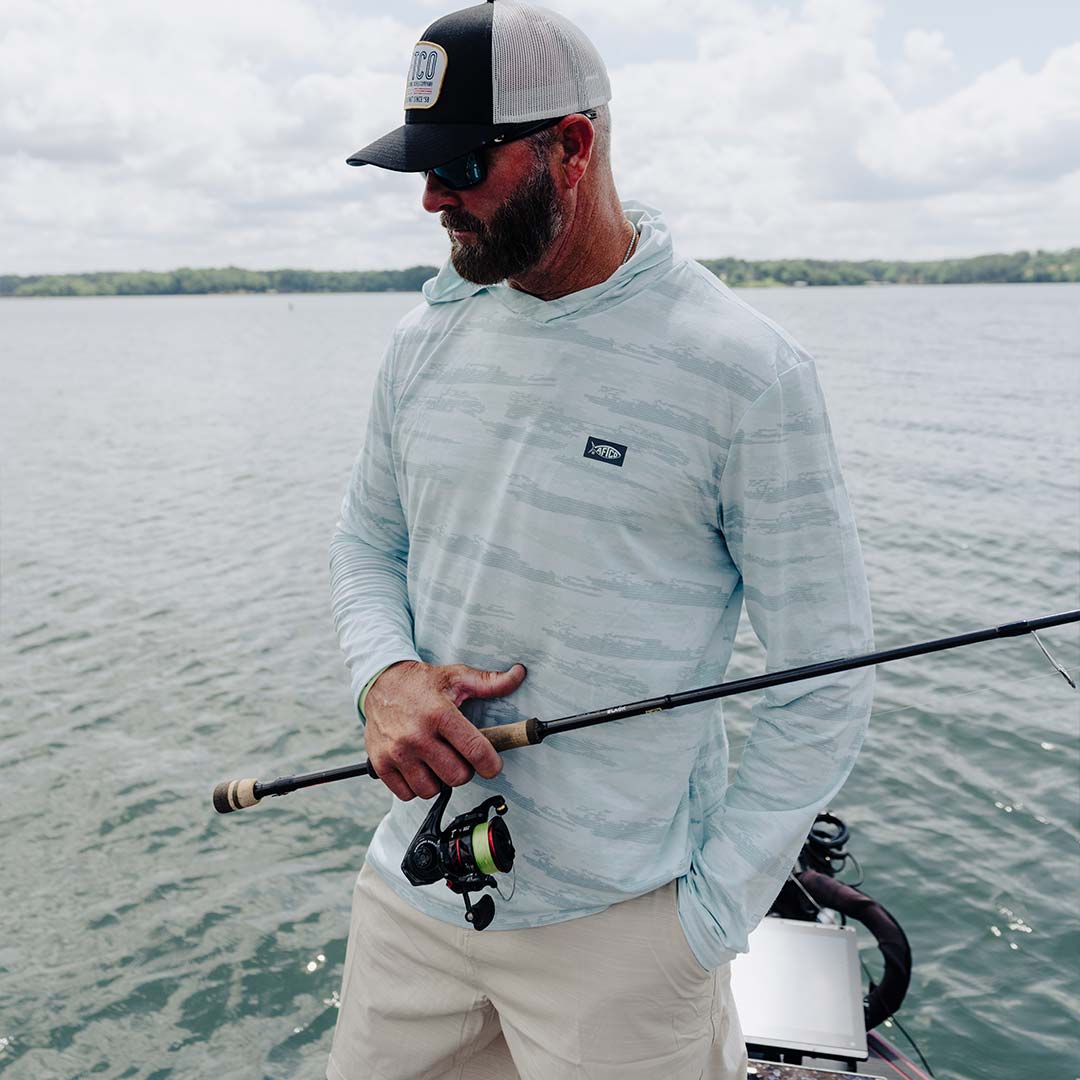 Mens Ocean Bound Hooded Performance Shirt - AFTCO