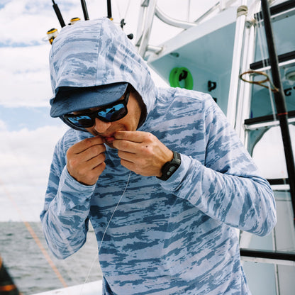 Mens Ocean Bound Hooded Performance Shirt - AFTCO