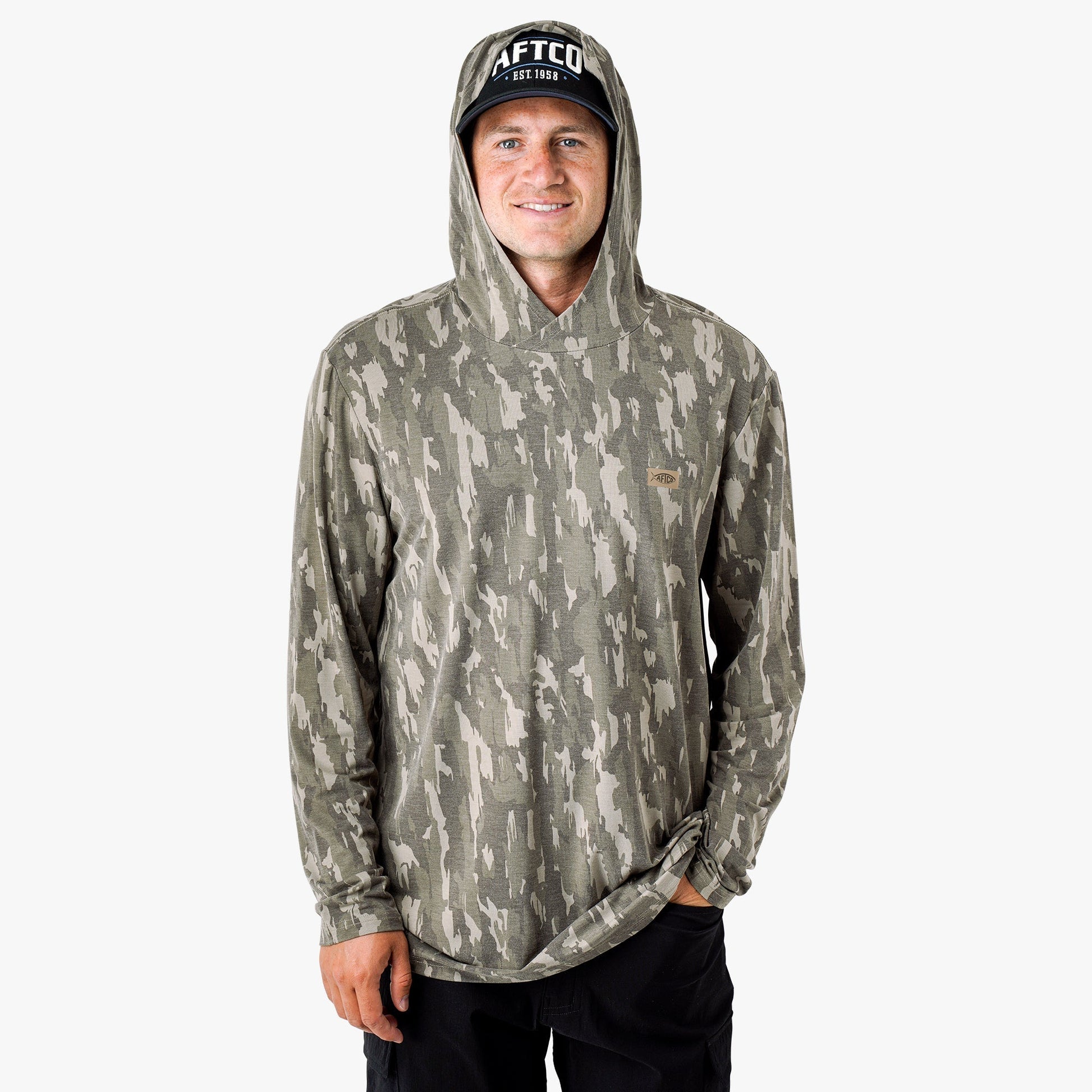 Mens Ocean Bound Hooded Performance Shirt - AFTCO