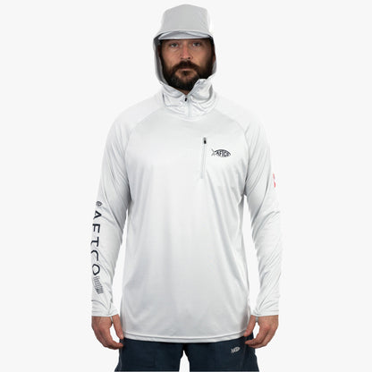 Mens Jason Christie's Hooded LS Bass Fishing Performance Shirt - AFTCO