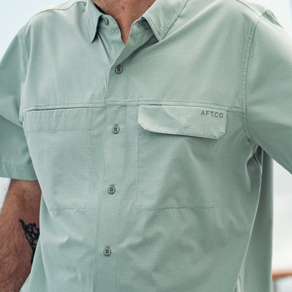 Mens Air O Mesh SS Button Down Fishing Shirt - AFTCO