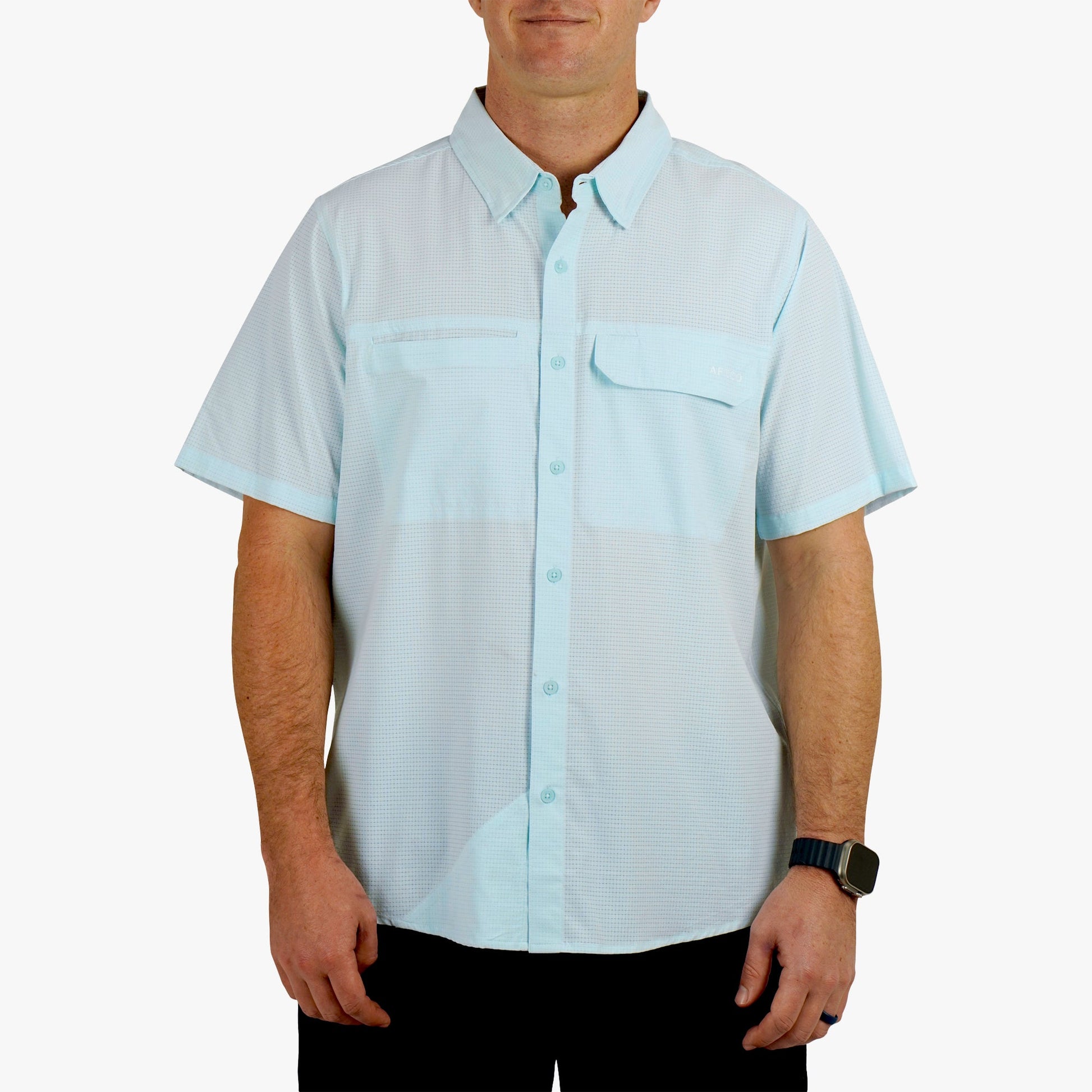 Mens Air O Mesh SS Button Down Fishing Shirt - AFTCO