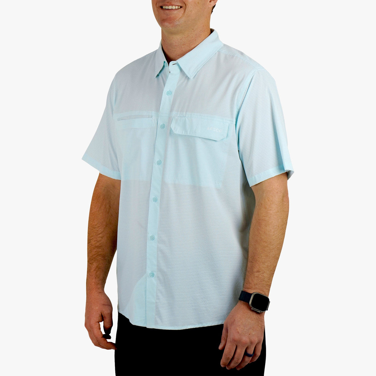 Mens Air O Mesh SS Button Down Fishing Shirt - AFTCO