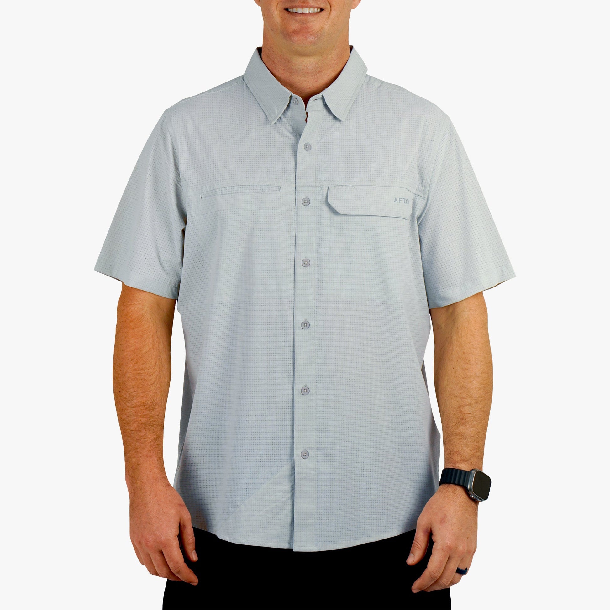 Mens Air O Mesh SS Button Down Fishing Shirt - AFTCO