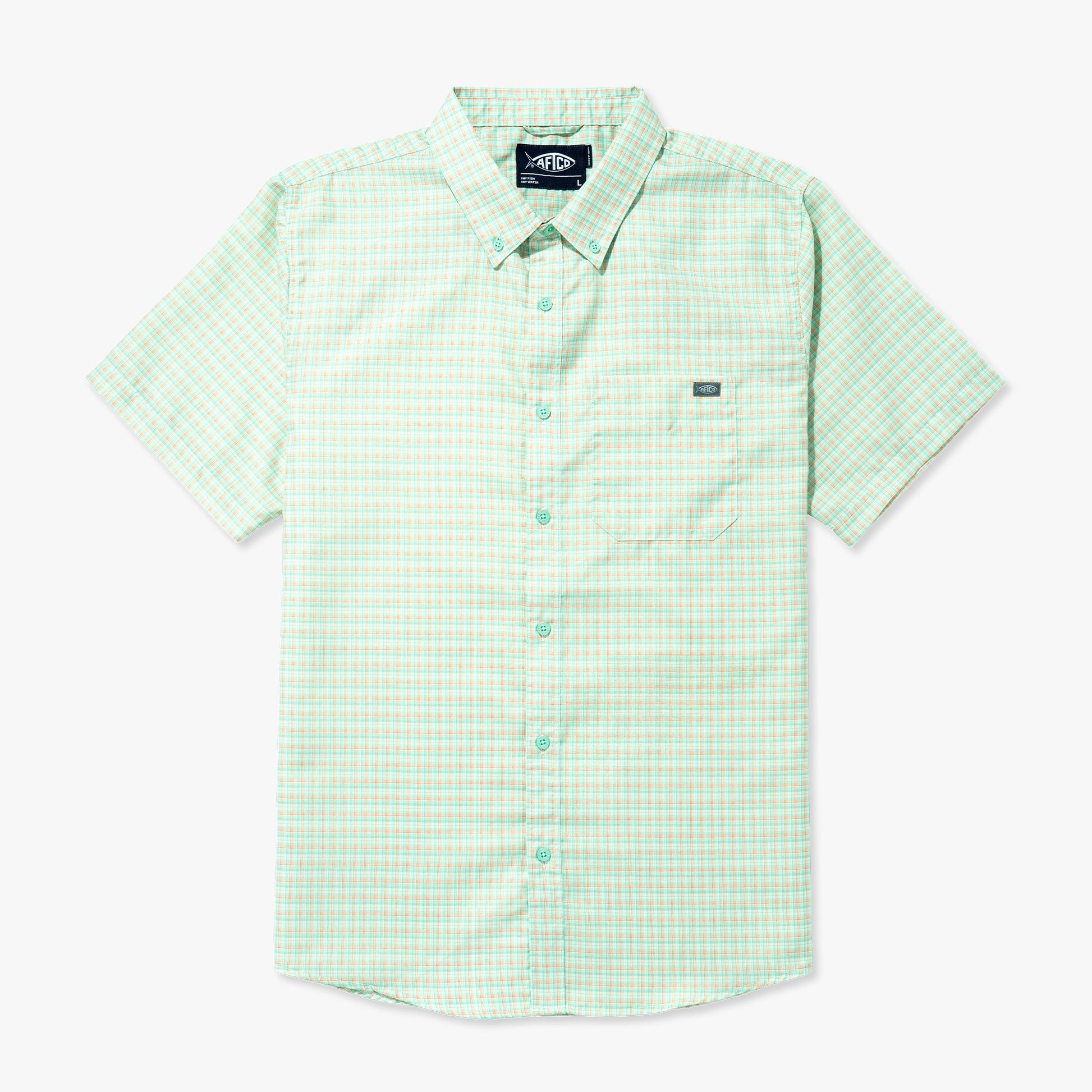 Mens Dorsal Short Sleeve Button Down Shirt - AFTCO