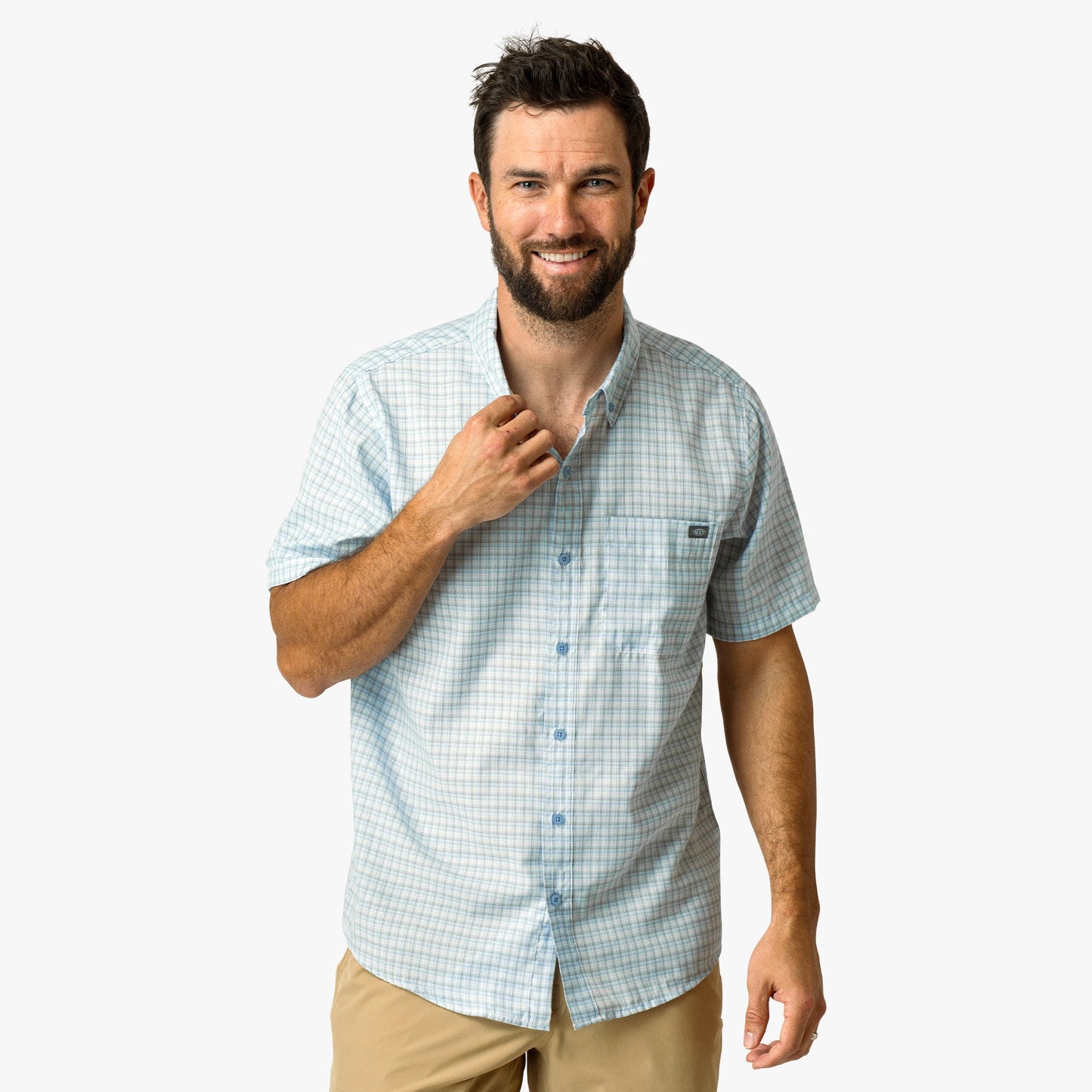 Mens Dorsal Short Sleeve Button Down Shirt - AFTCO