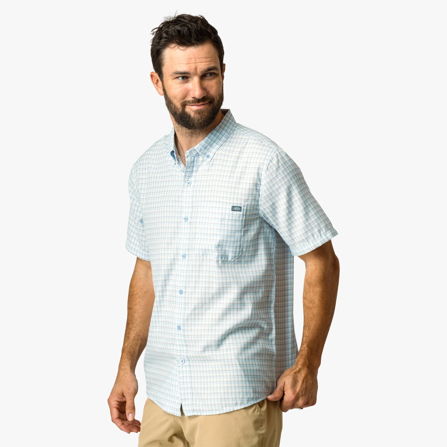 Mens Dorsal Short Sleeve Button Down Shirt - AFTCO