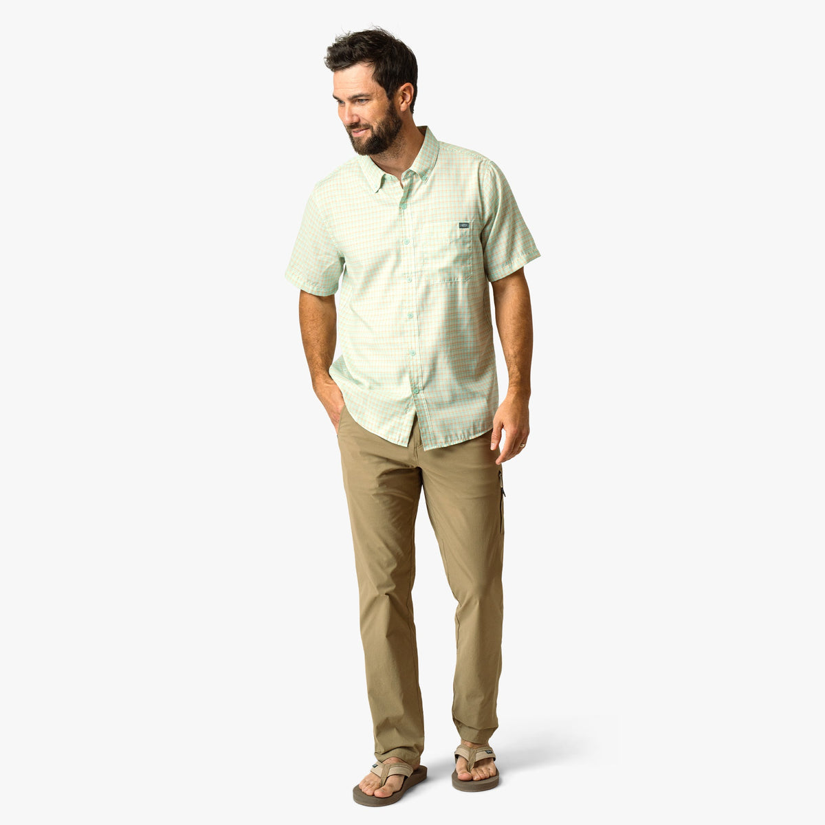 Mens Dorsal Short Sleeve Button Down Shirt - AFTCO