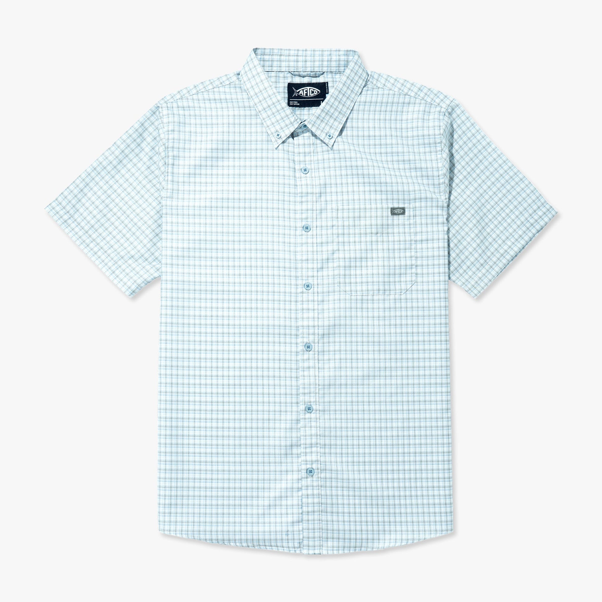 Mens Dorsal Short Sleeve Button Down Shirt - AFTCO