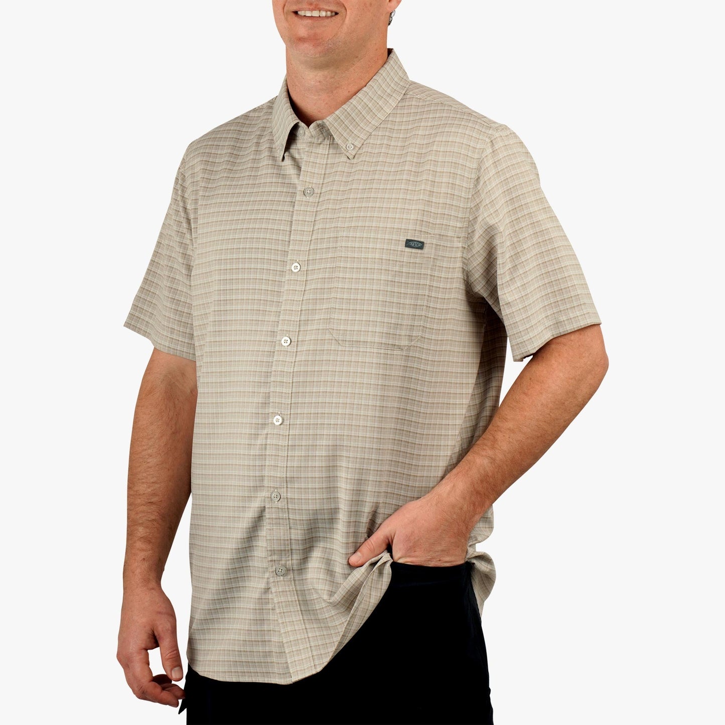Mens Dorsal Short Sleeve Button Down Shirt - AFTCO