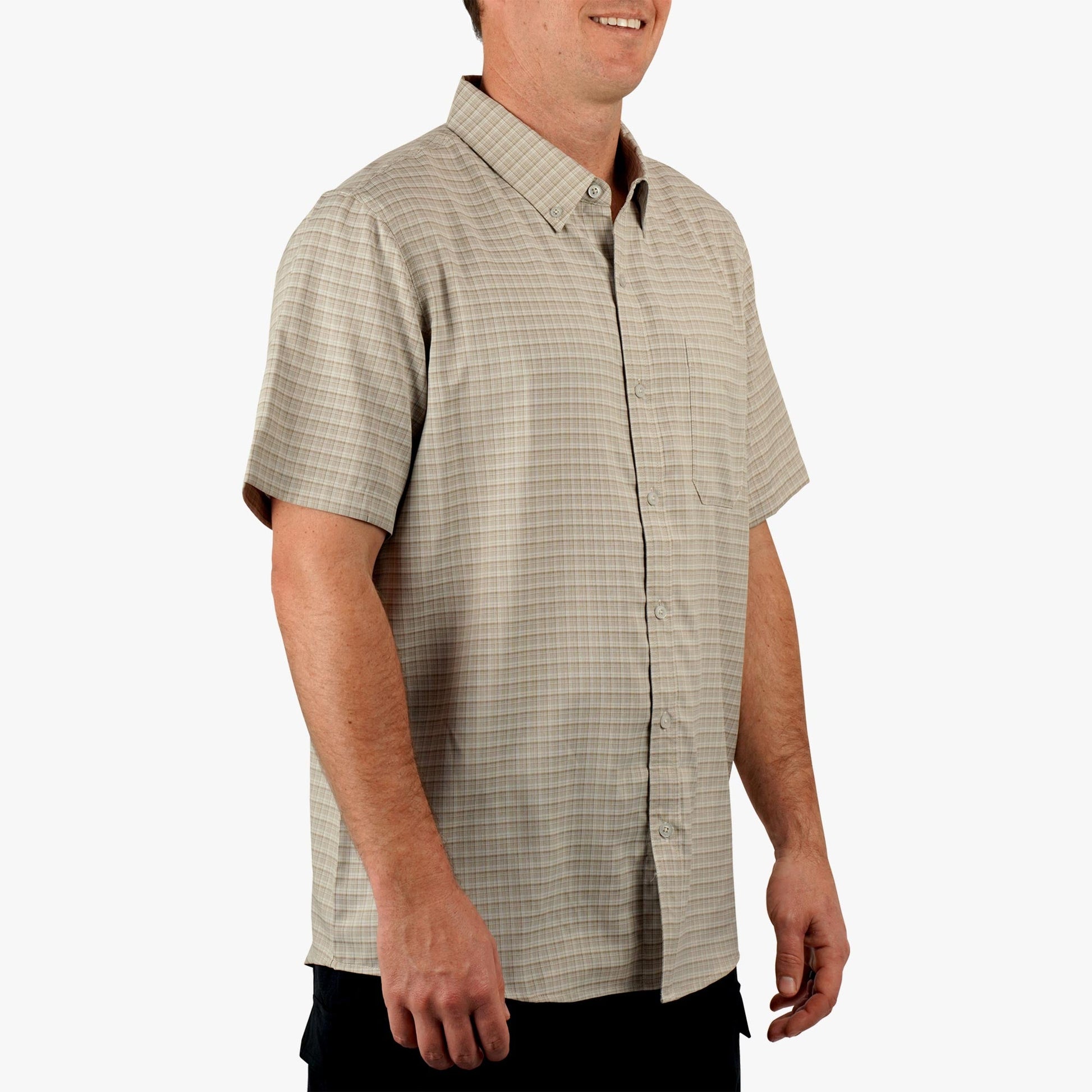Mens Dorsal Short Sleeve Button Down Shirt - AFTCO