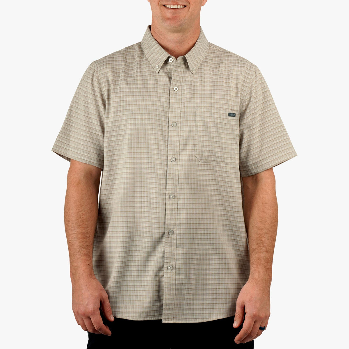 Mens Dorsal Short Sleeve Button Down Shirt - AFTCO