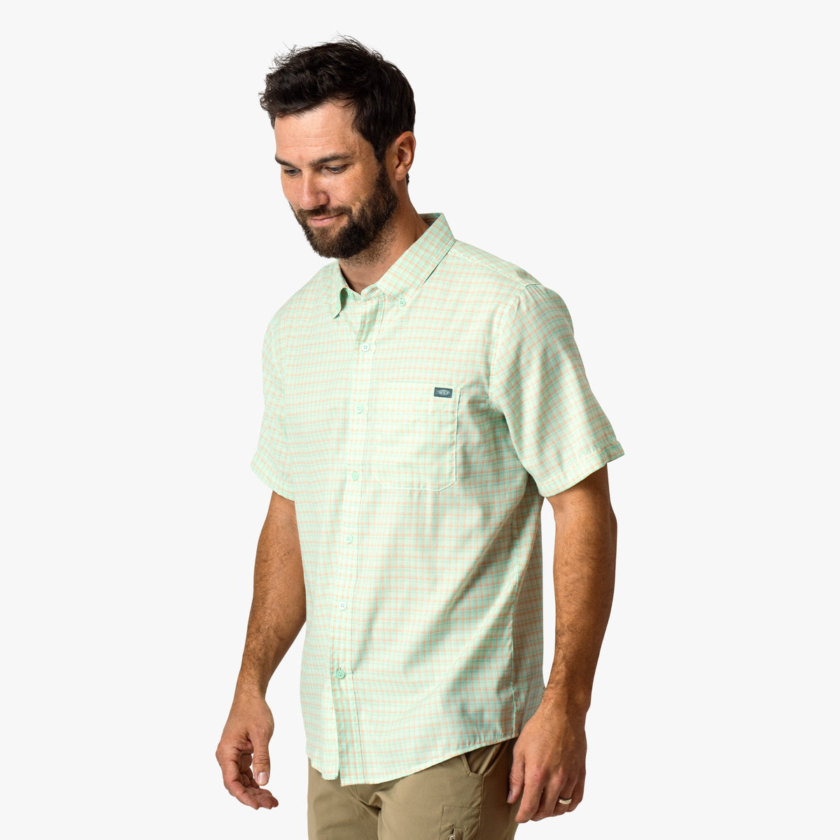 Mens Dorsal Short Sleeve Button Down Shirt - AFTCO