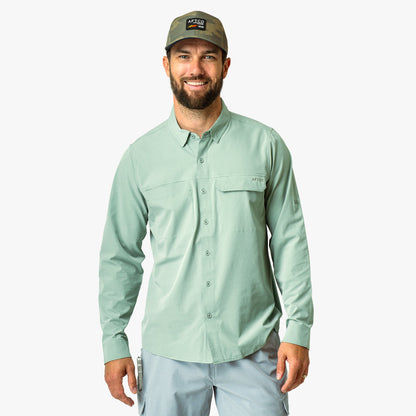 Mens Air-O Mesh LS Fishing Button Up Shirts - AFTCO