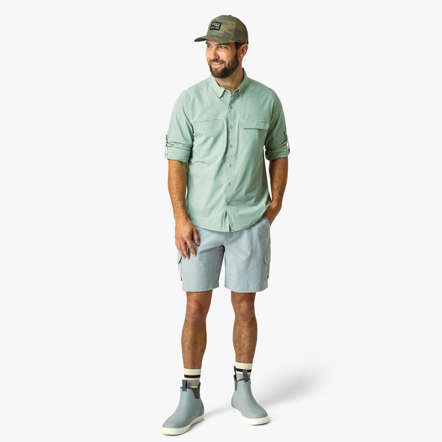Mens Air-O Mesh LS Fishing Button Up Shirts - AFTCO