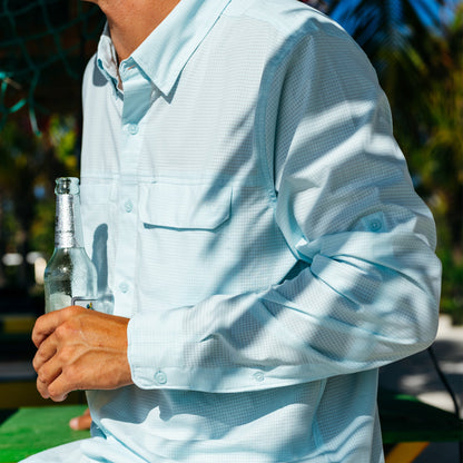 Mens Air-O Mesh LS Fishing Button Up Shirts - AFTCO