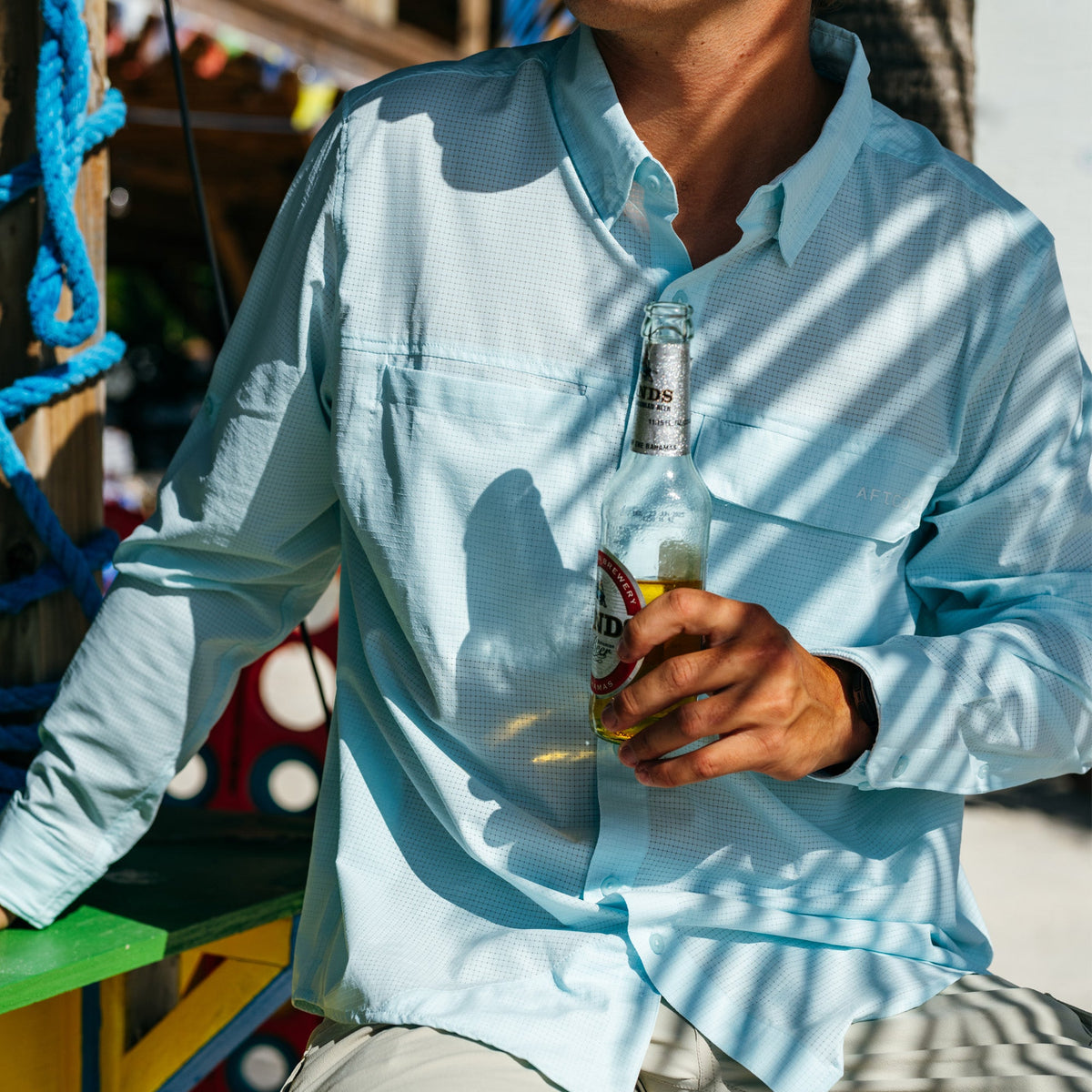 Mens Air-O Mesh LS Fishing Button Up Shirts - AFTCO