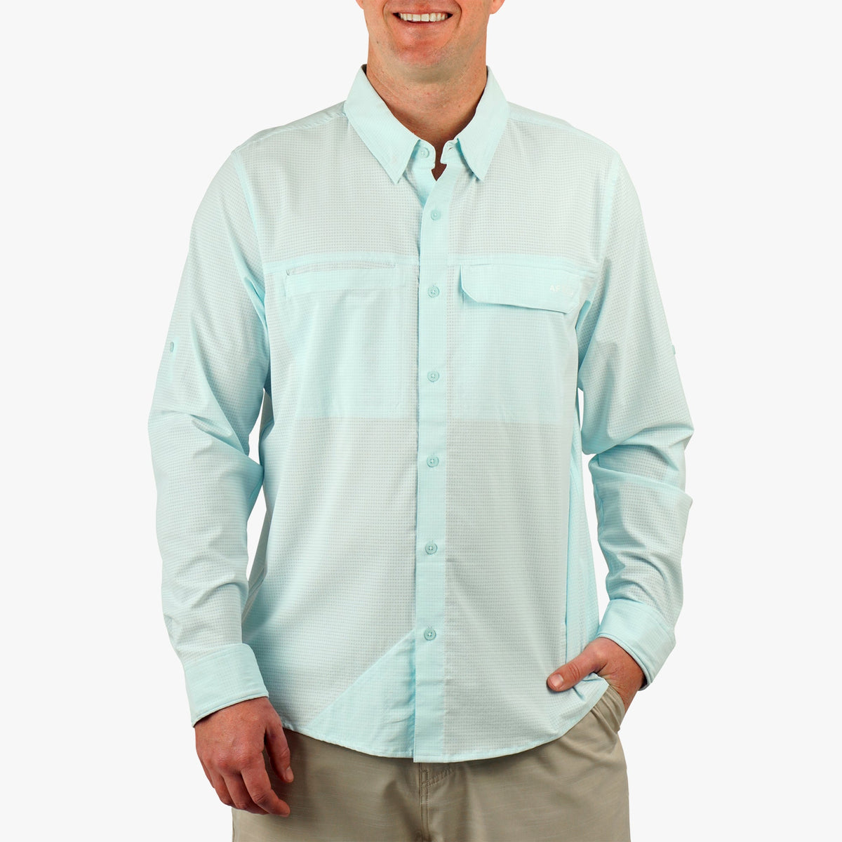 Mens Air-O Mesh LS Fishing Button Up Shirts - AFTCO