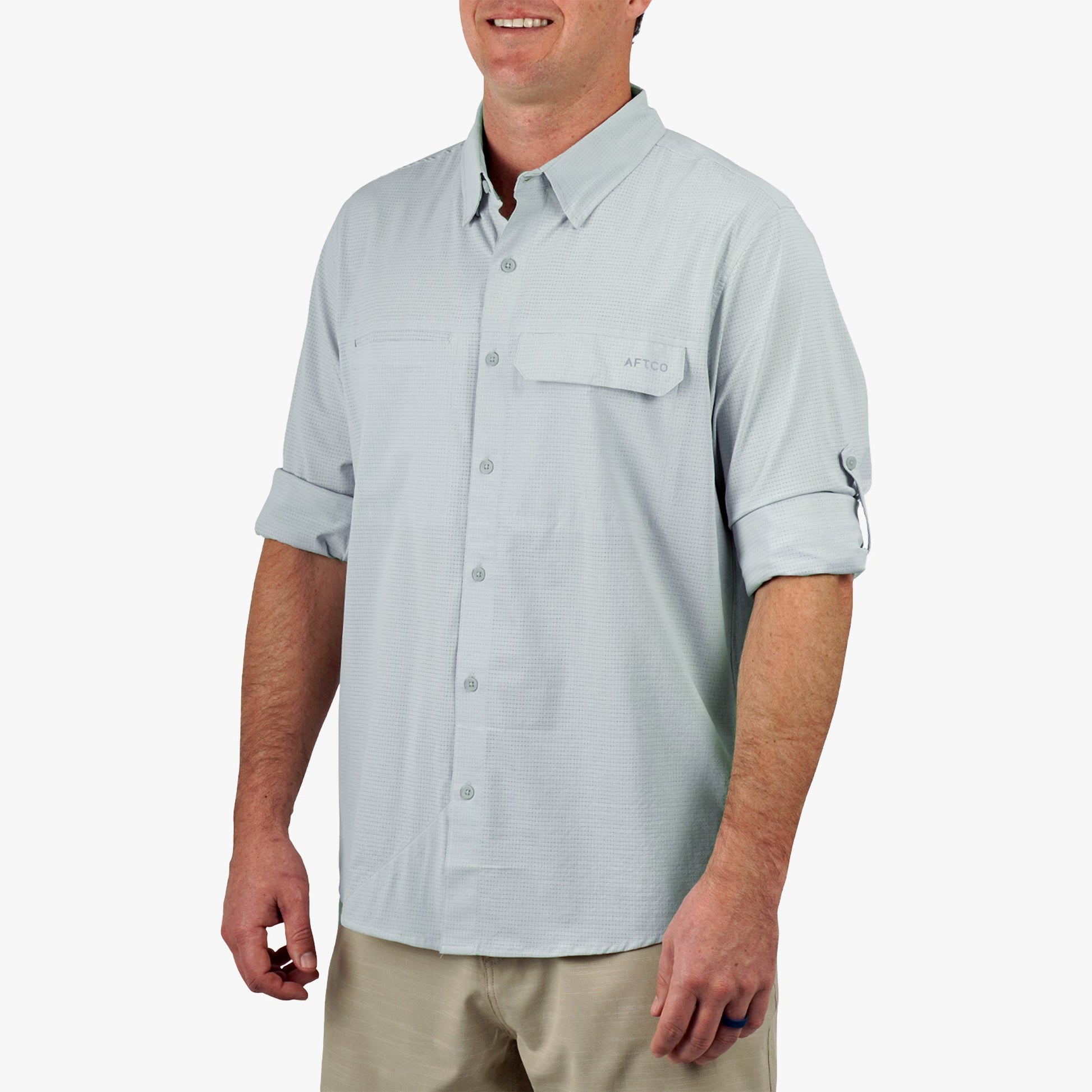 Mens Air-O Mesh LS Fishing Button Up Shirts - AFTCO