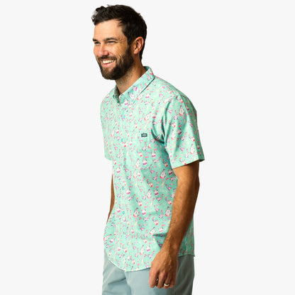 Mens Boatbar Printed Button Down Fishing Shirt - AFTCO