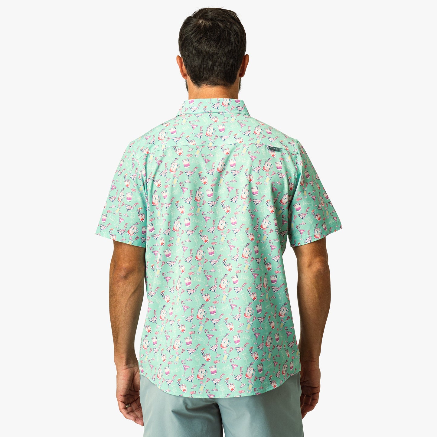 Mens Boatbar Printed Button Down Fishing Shirt - AFTCO