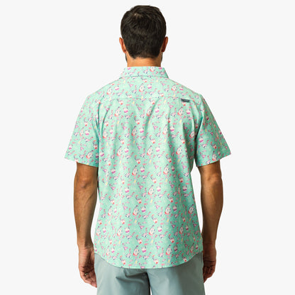 Mens Boatbar Printed Button Down Fishing Shirt - AFTCO