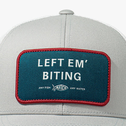 Mens Left Em' Biting Fishing Trucker Hat - AFTCO