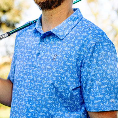 Mens Fairwaves Boatbar Performance Polo - AFTCO