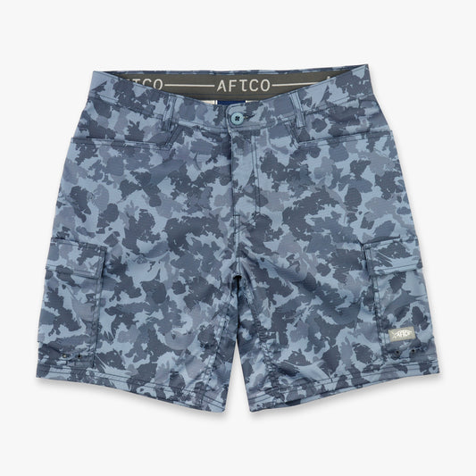 Mens Deckhand Camo Fishing Cargo Shorts - AFTCO