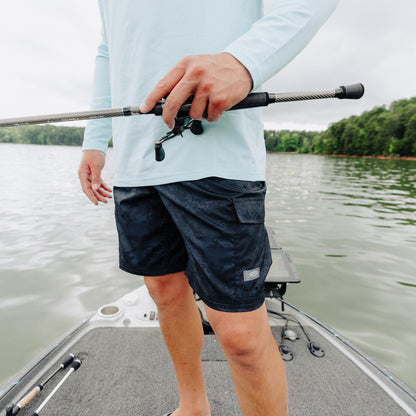 Mens Deckhand Camo Fishing Cargo Shorts - AFTCO