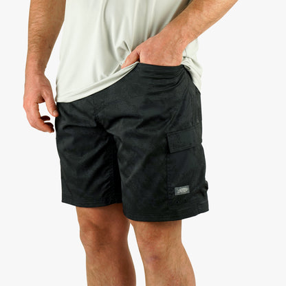 Mens Deckhand Camo Fishing Cargo Shorts - AFTCO