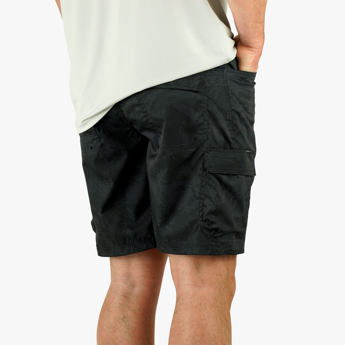 Mens Deckhand Camo Fishing Cargo Shorts - AFTCO