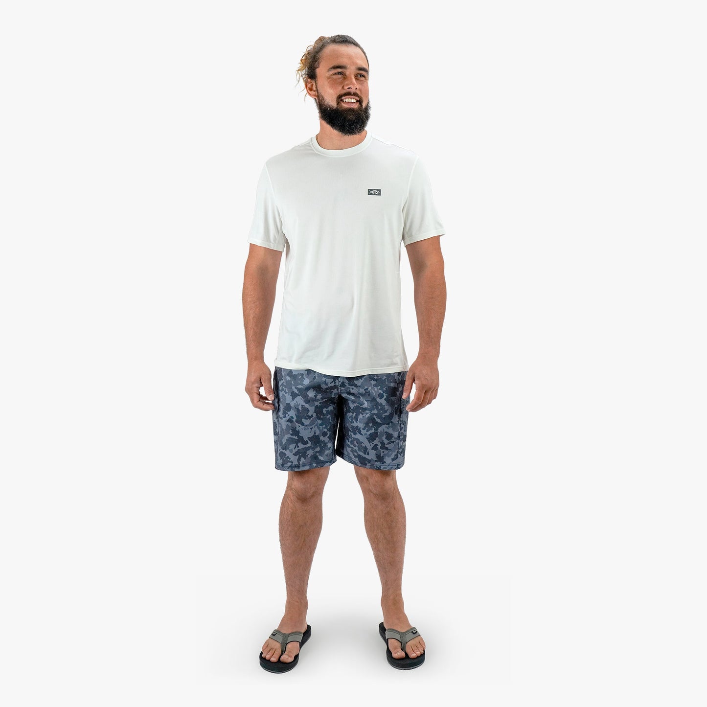 Mens Deckhand Camo Fishing Cargo Shorts - AFTCO