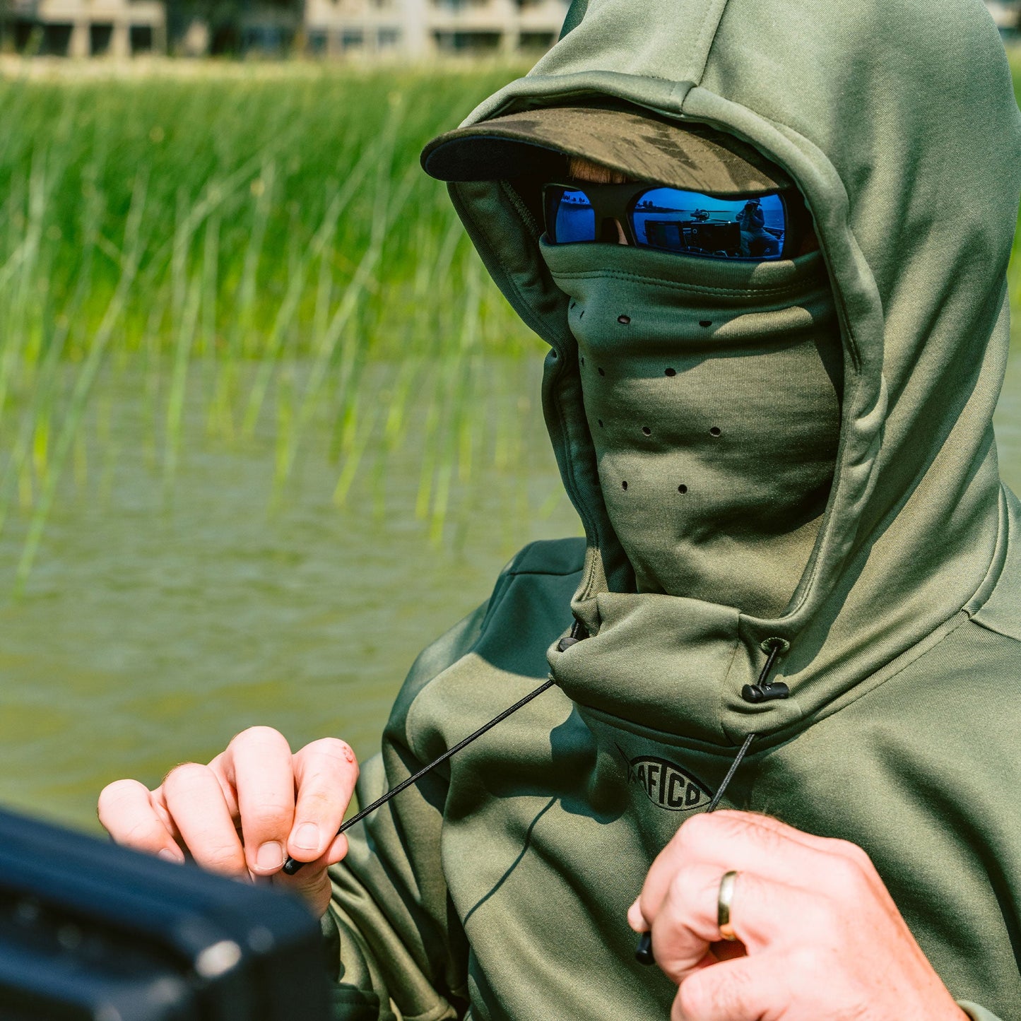 Mens Reaper Hoodie: technical fishing sweatshirt by AFTCO - AFTCO