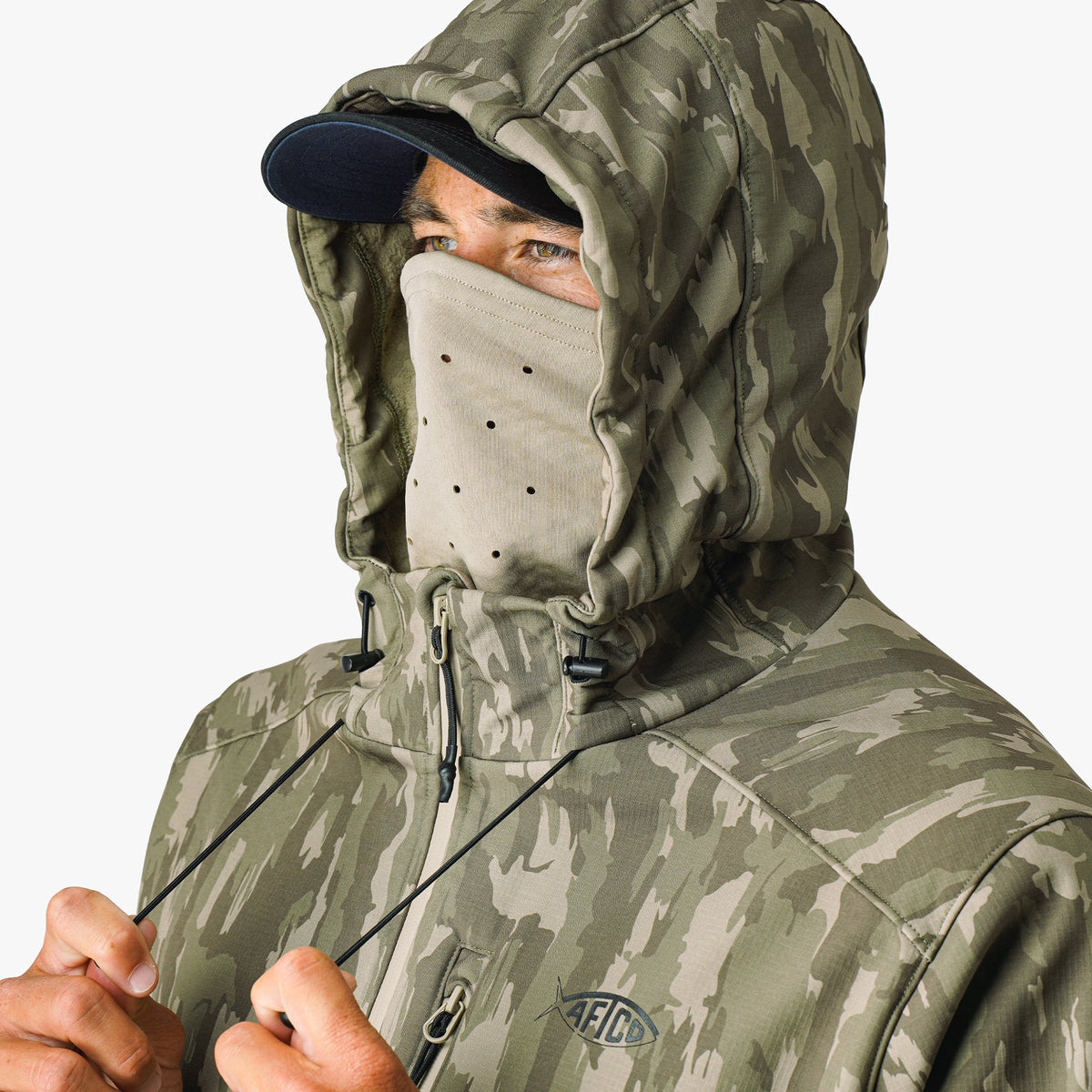 Mens Reaper Tactical Zip Up Camo Softshell Jacket - AFTCO